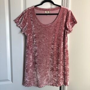 Vintage 1990s Pink Crushed Velvet Mini Nightshirt Victoria's Secret Gold Label